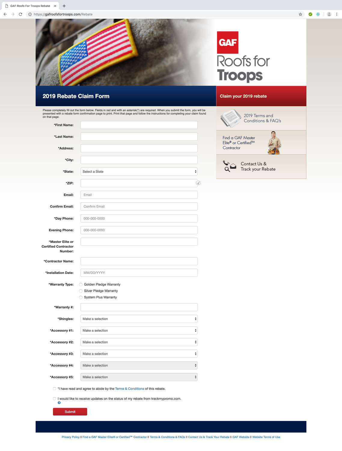 GAF Roofs For Troops Rebate Portfolio ST P Marketing